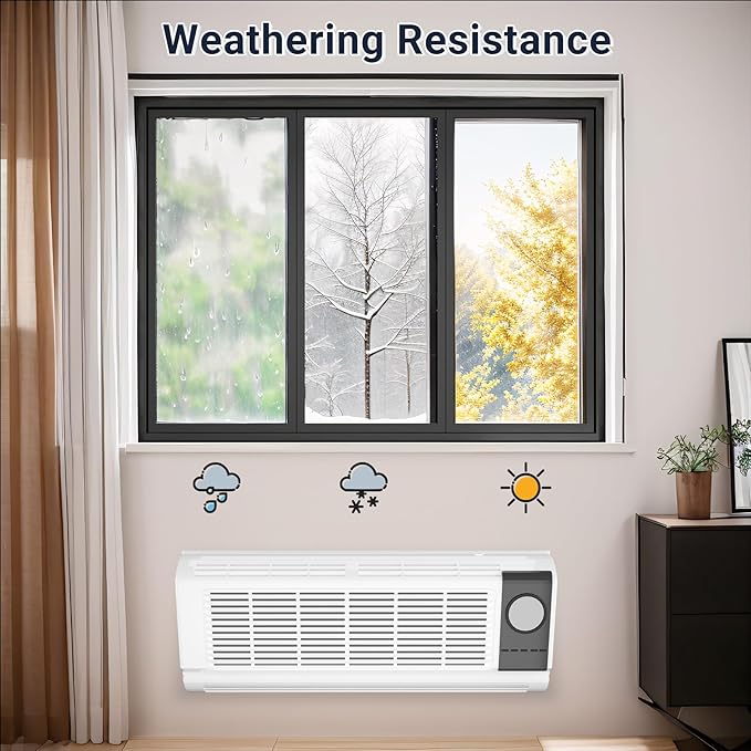 PTAC Wall Sleeve, 42.5”L x 16.6”W x 15" H Wall Sleeve with Exterior Ventilation Grille & Weatherproof Drain Hole, Durable Metal Sleeve for Most Packaged Terminal Air Conditioners and PTHP, White