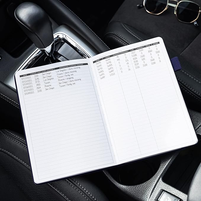 Clever Fox Auto Mileage Log Book – Vehicle Logbook with Mileage, Expense, Gas Consumption & Lubrication Trackers – Driving Logger for Car Records – A5 Size, 1,674 Mileage Entries (Dark Blue)