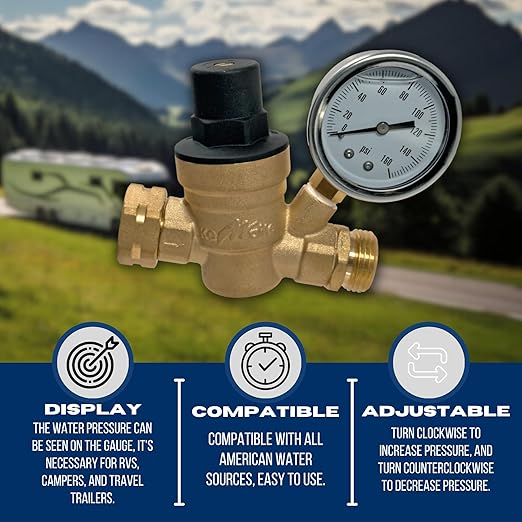 XFITTING 3/4 in Water Pressure Regulator with Gauge 3-4-1=1, 1 Piece