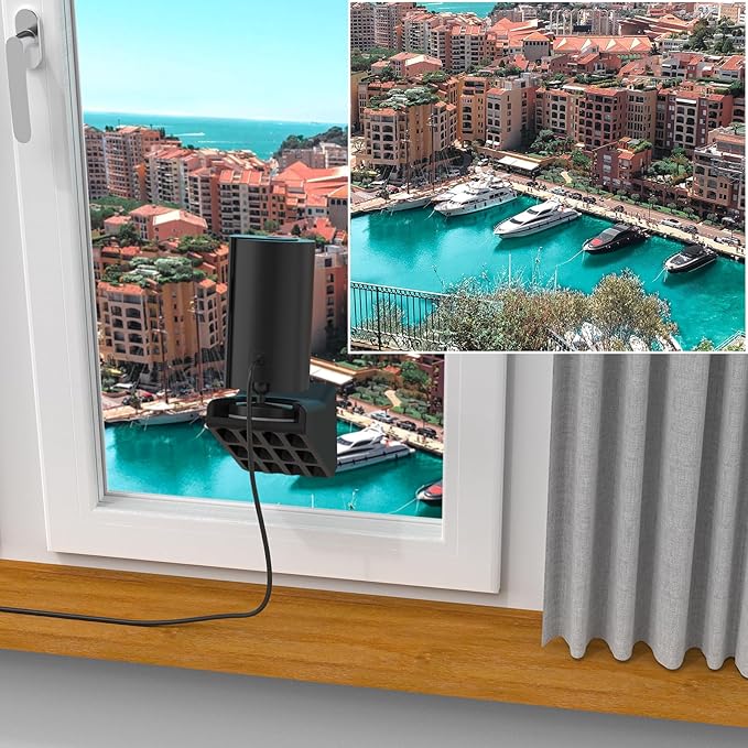 Adhesive Window Mount for Indoor Cam(1st Gen/2nd Gen)/R-ing Indoor Cam Plus,Easy to Install, No Tools Needed, Indoor Cam Camera 20 Degrees Tilt Strong Adhesive Wall Mounting Bracket (Black)