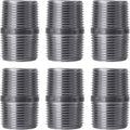 PIPE DECOR 1" x 2" Black Steel Plumbing Pipe, 6-Pack, Pre Cut Connector, Industrial Steel Grey Fits Standard One Inch Threaded Black Malleable Iron Fittings, Build Vintage DIY Furniture