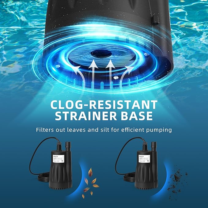 1/3 HP Submersible Water Pump, 1800 GPH Sump Pump with Thermoplastic Housing, 115V Portable Electric Water Pump with 10 Ft Cord for Basement, Yard, and Pool Cover