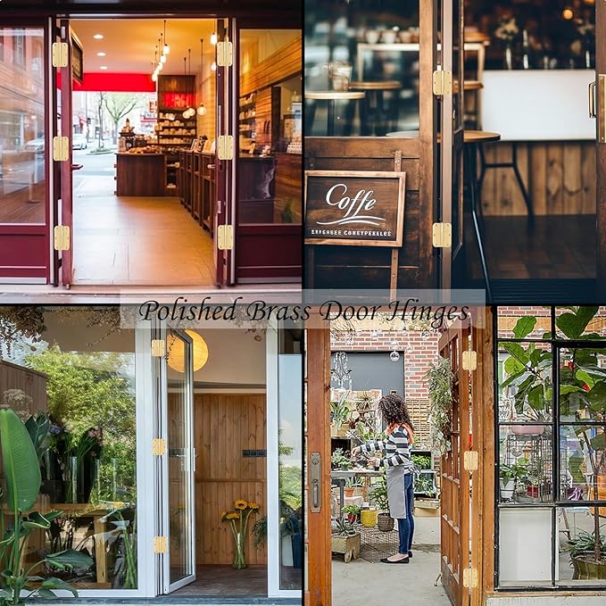 Door Hinges Polished Brass 3.5 Inch Interior Hinges 5/8" Radius - 18 Pack