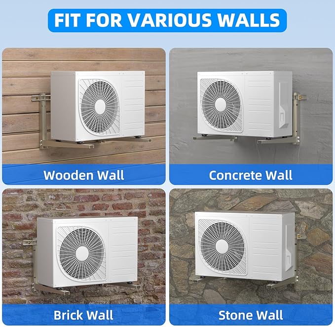 XKV Quick-Install Heavy-Duty Wall Bracket for 7000-36000 BTU Split Air Conditioner ,HVAC, Compressor, Heat Pump System,Max 440 LB Capacity,Outdoor Pre-Drilled Holes Design