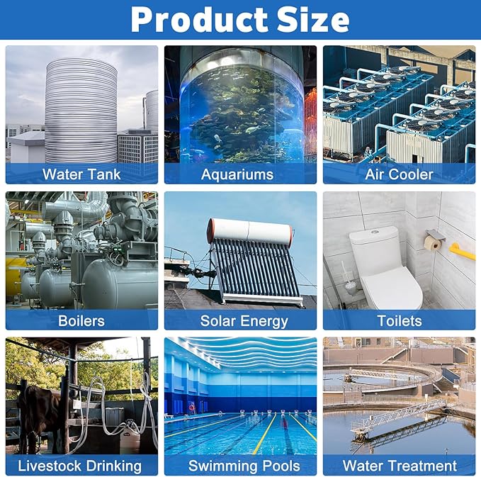 3/4" Water Float Valve Inside Type, 2 PCS 3/4 Inch Top Inlet Automatic Water Level Control Valve Uesd for Water Tank, Swimming Pools, Livestock Tanks, Aquaculture, Aquariums