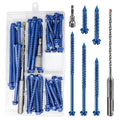 Wensilon(70 PCS) 3/16" Slotted Hex Concrete Screws Anchor Kit Blue Hexagon Head for Anchoring to Masonry, Block or Brick Stucco