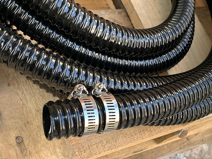 Pond Tubing 1 1/4"Id Black Plastic Corrugated Water Hose Strong Flexible Sump Pump Drain Hose Pipe 10Ft