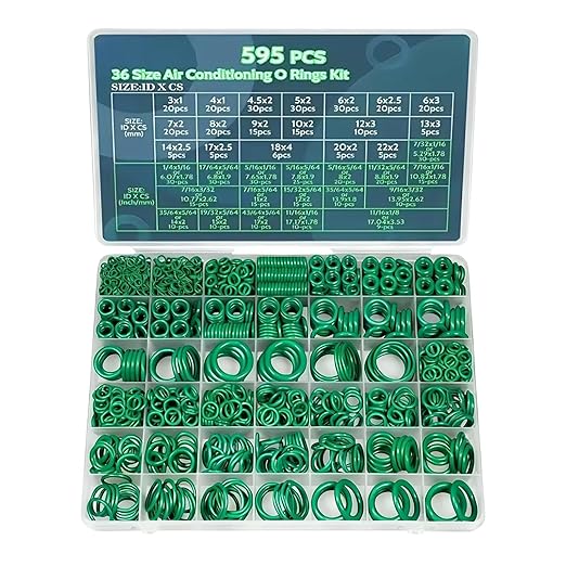 AC O Ring Assortment Kit, Wear-Resistant Car Repair Accessories | Seal Rubber O Rings Assortment Set,for Compressor and Professional Plumbing Faucet Seal Repair