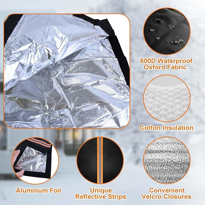 Outdoor Faucet Cover for RV Park & Yard Hydrant 25"x13" Waterproof Extended Spigot Insulated Water Faucet Cover Large Freeze and Heat Protector for Winter Outside Garden Lawn Backflow Sprinkler System