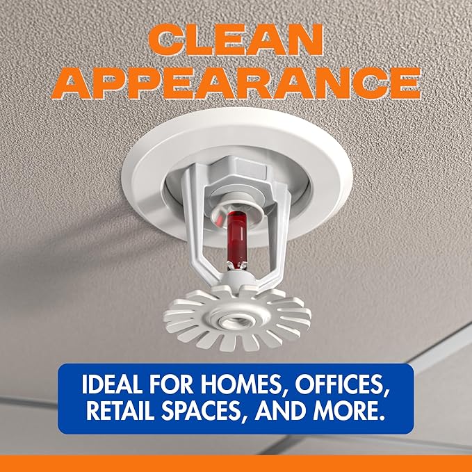 Recessed Fire Sprinkler Escutcheon 3/4 in. IPS - 2 Piece in White - Depth Adjustment Range up to 3/4 in. for Fire Sprinkler Trim