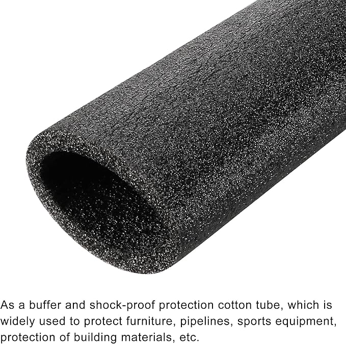MECCANIXITY Foam Tube Sponge Protective Sleeve Black Seal Sleeve Polyethylene Pipe 60x80mm(2.36x3.15 Inch) for Pipe Insulation, Pack of 2