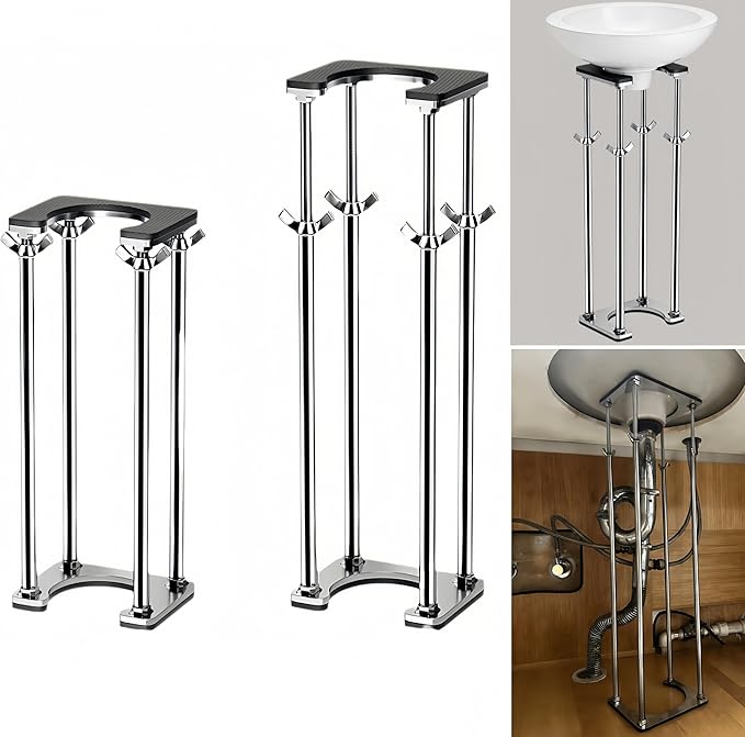 1 Pack Kitchen Undermount Sink Support, Undermount Sink Brackets, Adjustable Support Bar and Sink Repair Kit for Kitchen and Bathroom (Modern 4-Bar Support, 18.11inch - 22.05 inch)