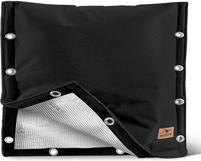 Backflow Preventer Insulation Cover - 3 Way Opening Pipe Insulation Cover for Irrigation Valve, Sprinkler Cover for Outside - Winter Freeze Protection Backflow Cover - 21" W x 16" H, Black