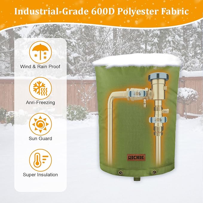 Backflow Preventer Cover (5°F) Heavy-Duty 5-Layer Insulated Enclosure, Freeze & All-Weather Protection for Outdoor Pipe, Irrigation Sprinkler Valve, Well Water Pump & PVB, 16" Wx20 H Green