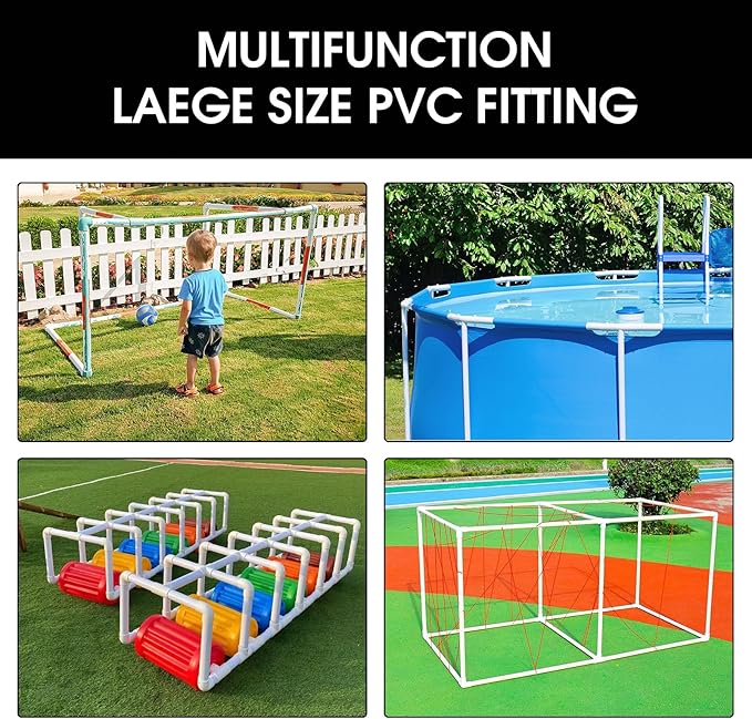 3/4" Adjustable PVC Fittings 3 Way, 18PCS Furniture Grade PVC Pipe Connector, 1Inch Slip Sling Tee Pipe Fitting for DIY Furniture Structure and Frame, Water Supply, Garden Shelf Greenhouse
