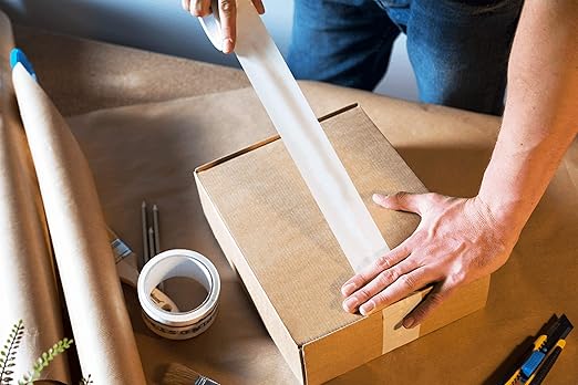 APQ 36 Rolls of White Carton Sealing Tape 2" x 55 yds. Thickness 2 Mil. Acrylic Packaging Tape for Wrapping, Packing, Shipping, Moving Boxes. Acrylic Emulsion Adhesive. No Weathering, Yellowing.