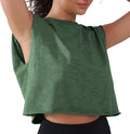 Women’s 100% Cotton Cropped Workout Tank Tops Soft Breathable Loose Fit Muscle Tank for Gym Yoga Running