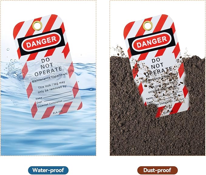 BULANGD Labels Lockout Tagout Tags, 40 Danger Do Not Operate Tags for Lock Out Tag Out with 40 Zip Ties, Tear & Water Resistant Loto Tags