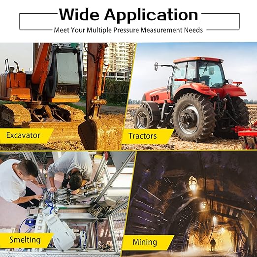 70P Digital Hydraulic Pressure Test Coupling Kit with 3 Gauges (2PC 70MPa, 1PC 16MPa), 22 Test Couplings 3 Test Hoses for Caterpillar John Deere Excavator Construction Machinery Repair Test