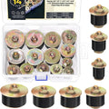 14Pcs 7 Sizes Neoprene Rubber Expansion Plug, 1-1/2'', 1-3/8'', 1-1/4'', 1-1/8'', 1'', 7/8'', 3/4'' Automotive Rubber Expandable Freeze Plugs Fit Hole Size: 3/4"~1-1/2" (19mm~38mm)