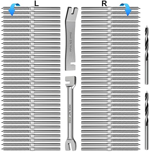 Steel DN Mate 70 Pack T316 Stainless Steel Right&Left Handed Thread Swage Lag Screws for Wood Post of 1/8" Steel Cable Railing Kit, Cable Railing Hardware, DIY Wood Baluster, Wrench Included DM35