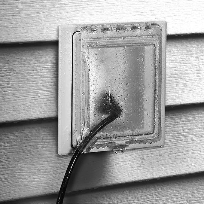 TayMac MR420CW 1-Gang Recessed Enclosure Extra Duty, 6-in-1 Nonmetallic Weatherproof in-Use Cover, Horizontal/Vertical, White | (Pack of 4)