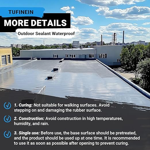 Rubber Liquid Waterproof Sealant, TUFINEIN 11 LB/5 KG Neutral Gray Quick Drying Multi Surface Foundation Leak Repair - Roof Gutters Basement Sealer Waterproof - Indoor & Outdoor Flexible Rubber Paint