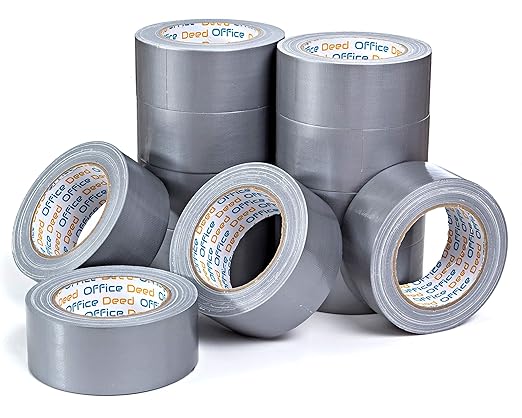 Duct Tape Heavy Duty Waterproof, 30 Yards x 2 Inch, 12-Roll Pack, All-Weather Grey Duct Tape Bulk, Strong, No Residue, Industrial and Professional Use
