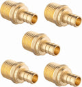 5-Pack Barb Crimp PEX Fitting 1/2" x 1/2" NPT Male Threaded Adapter For Pex Tubing Connecting Male Threaded Pipe,(PEX1807265)