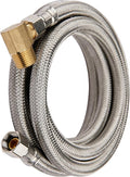 Efield Premium Stainless Steel Dishwasher Hose - 6 FT Length Burst Proof Water Hose stainless Steel 3/8 Werken x 3/8 with Attached 90 Degree Elbow Mip,(HOSE012)