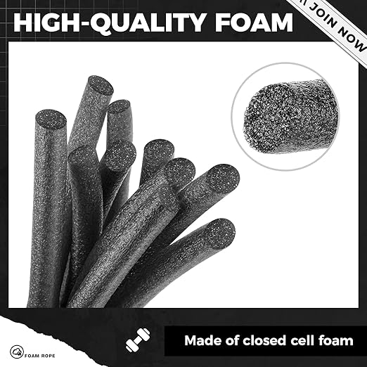 1 Inch x 25 ft Foam Backer Rod for Gaps Joints Concrete Crack Filler Caulk Saver Bulk Foam Backing Rod Concrete Filler Rope for Weather Stripping Door Seal (Black)