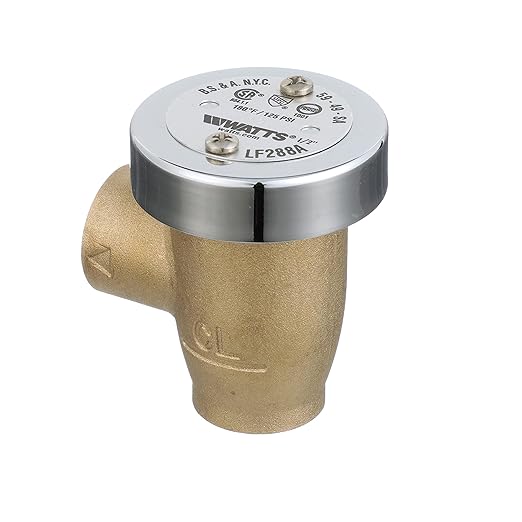 Watts LF288A 1/2" Lead-Free Brass Anti-Siphon Vacuum Breaker Backflow Preventer, Female NPT Inlet and Outlet, Silicone Disc Seat, Chrome Hood, Low-Flow Applications