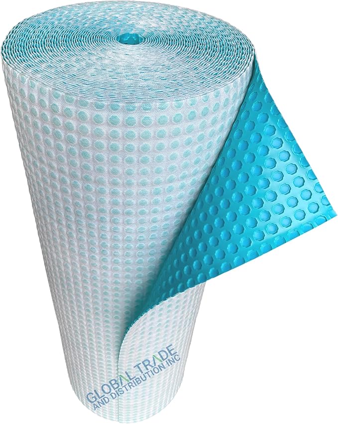 Uncoupling Waterproofing Membrane Roll, 323 Sq Ft (3.3 Ft x 98.5 Ft), 1/8'' Anti-Fracture Mat, Crack Isolation Flooring Underlayment for Bathroom Floor Tile, Subfloor