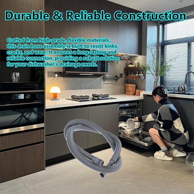 AEM74333104 Drain Hose Assembly Replacement for LG Kenmore Dishwasher Drain Hose Compatible with LDT5665ST AP7034217 PS16621806 LDF5545ST LDT7797ST LDF5545SS LDFN3432T LDFN343LS LDFN4542S LDP6810BD