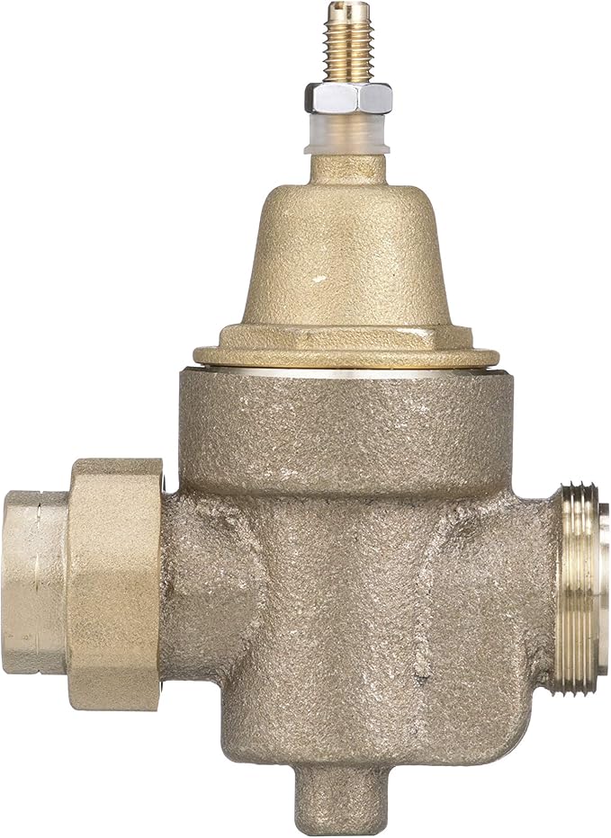 Watts Backflow Preventer 3/4 In Water Pressure Reducing Valve, Npt Thread Union X Npt Female, Max Work 400 psi, Adjust 25-75 psi