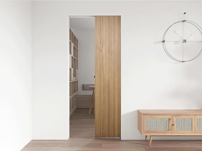 JUBEST 8FT Commercial Grade Pocket Door Hardware and Track Set, Sliding Door Hardware 92", Durable and Smoothly, Easy to Install