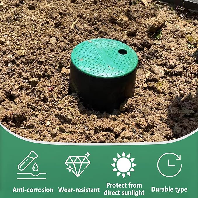 4PCS Green Sprinkler Valve Cover,Sprinkler Valve Box Lid,Id 5.5" Od 6",Outdoor Irrigation Replacement Covers for Irrigation Valve Box Protection,Suitable for Public Green Areas and Gardening Scenes