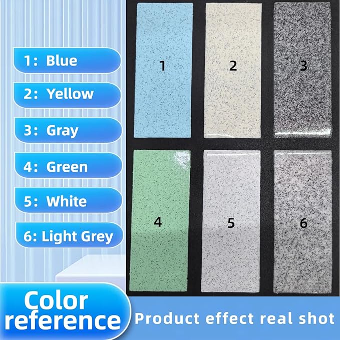 Epoxy Colored Sand Floor Paint, Epoxy Floor Paint High Gloss Marble Effect Coating for Indoor and Outdoor, Wear-resistant and non-slip Self-leveling Coating Yellow 105OZ(3KG)