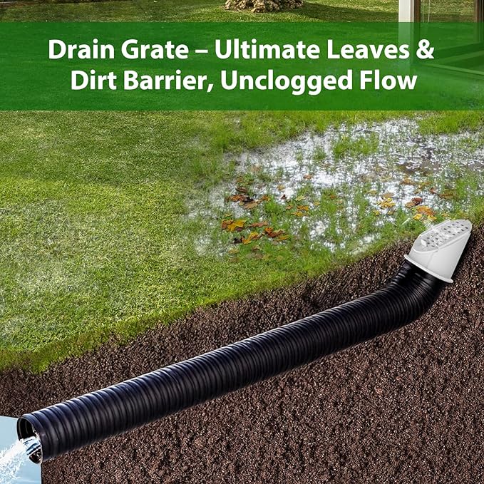 4” Slope Drainage Grate Cover, Rain Diverter, Drainage Grate Yard Drain Emitter for Sump Pump Discharge & Downspout Extensions, Fit 4" SCH 40, 4" SDR 35, 4" & 3" Corrugated Pipe, 1 Pack-White