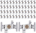 (Pack of 50) EFIELD 1/4-Turn Dual Compression Outlet Angle Stop Valve with 2 Shut Off Valve/Handles, 1/2" NOM (5/8" OD) x (3/8 inch x 1/4 inch) Chrome For Faucet Toilet,(VALVE137-50PCS)