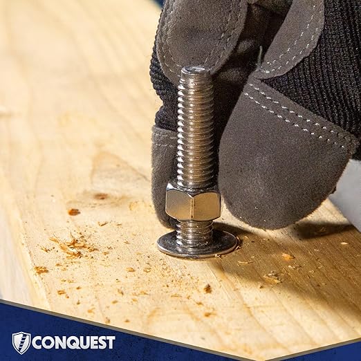 Conquest 1/2" x 4-1/2" Zinc Plated Wedge Anchors (Box of 25) – High Performance Concrete Anchors – Rust Resistant Zinc Plating for Dry Interior Environments – Heavy Duty Fastener for Concrete