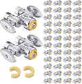 (Pack of 50) EFIELD Push Fit 1/2" x Dual 3/8" OD Compression Straight Stop Valve, 1/4 Turn with a Disconnect Clip Tool,(PF-VALVE039-50PCS)