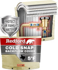 Redford Supply Co. Cold Snap (5°F) Backflow Preventer Insulation Cover, 50"W x 40"H, Pipe Insulation, Water Sprinkler Covers for Outside, Sprinkler Backflow Cover for Winter, Well Pump Bag (Beige)