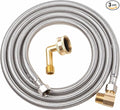 Universal Dishwasher Installation Kit, 10 FT Dishwasher Supply Line, 3/8 Inch Compression x 3/4 Inch FHT Elbow, Stainless Steel Braided Dishwasher Installation Connector, 41015 (10 FT)