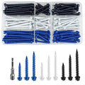 (117 PCS) # 3/16 "Slotted Hexagonal Concrete Screw anchoring kit, Three Color Hexagonal (Blue, White, Black), Used for anchoring to Masonry, Blocks, or Brick Plaster