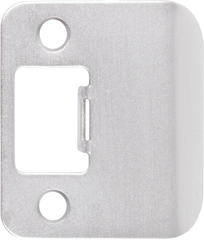 Round Corner Extended Lip Strike Plate, 2-1/4" x 1-1/2", (2" Overall Length), Satin Chrome by Stone Harbor Hardware