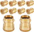 10-Pack HeSun Copper Press Fitting Adapter,1/2" Press X 1/2" Female NPT Adapter, LF Brass(PEX1807354)