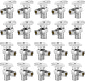 20-PCs HeSun Angle Stop Valve, 1/2" Sweat x 3/8" OD Compression Angle Stop, 1/4 Turn Shut Off Valve for Bathroom(VALVE084-20)