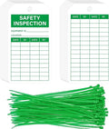 90Sets Safety Inspection Tags with Adjustable Wire Ties Accident Prevention Label for Inventory Scaffolds Ladders Fire Extinguisher Machinery 5.51 X 3inch