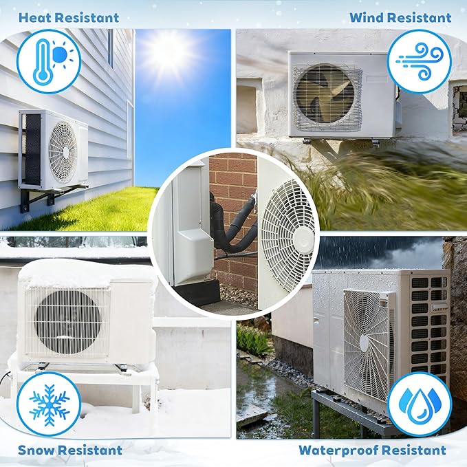 3 Layers HVAC Copper Pipe Insulation Cover 600D Oxford AC Copper Line Insulation Sleeve Wrap 4 Adjustable Straps for Central Air Conditioning Pipes Wires Cables Water Pipes，72x10.2Inch